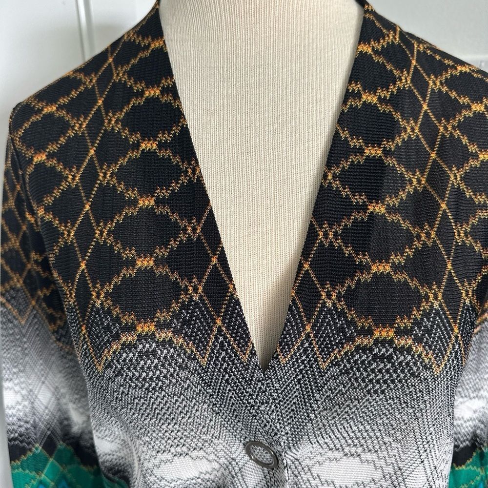 MISSONI Womens Size 38 / 2 Delgrade Knit Long Cardigan Sweater Multi Color - Picture 4 of 10